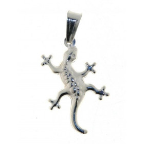 Pendentif Salamandre en Argent 925. Dimensions (bélière incluse) : 33 x 17mm