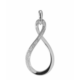 Pendentif signe infini et diamants en Or Blanc 750. Signe infini serti de 3 diamants. Dimensions du pendentif (bélière inc...