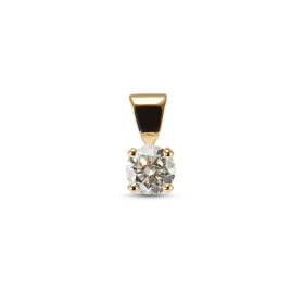 Pendentif en Or Jaune 750 serti d&#39;un Diamant de 4.8mm. Poids diamant : 0.44 carat. Diamant de couleur L et de pureté V...