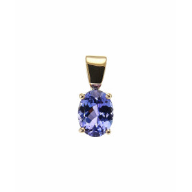  Pendentif Or jaune serti d une Tanzanite Ovale 8x6mm (1,3 carat) Dimensions du pendentif (bélière incluse) : 14 x 6 mm 