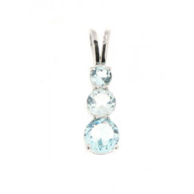 Pendentif Argent 925 serti trois Topazes rondes Diamètre des pierres : 6, 5 4mm Dimensions du pendentif (bélière incluse) ...