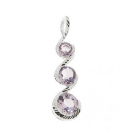  Pendentif Argent 925 Am&eacute;thyste serti pierres 4, 5 6mm diam&egrave;tre Dimensions du pendentif (b&eacute;li&egrave;...