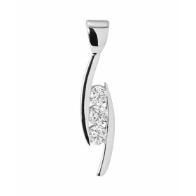 Pendentif trilogie en Or blanc serti de trois diamants. Ce pendentif est serti de 2 pierres de 0,11 carat et d&#39;une pie...