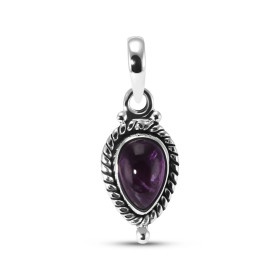 Pendentif Vintage Argent 925 Améthyste Poire 9x6mm Cabochon Pendentif Argent 925 Améthyste Ce pendentif est serti d une pi...