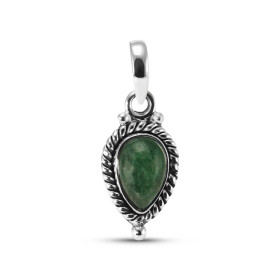 Pendentif Vintage Argent 925 Aventurine Poire 9x6mm Cabochon Pendentif Argent 925 Aventurine Ce pendentif est serti d une ...