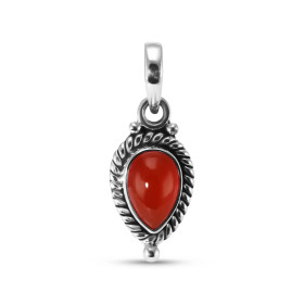 Pendentif Vintage Argent 925 Cornaline Poire 9x6mm Cabochon Pendentif Argent 925 Cornaline Ce pendentif est serti d une pi...