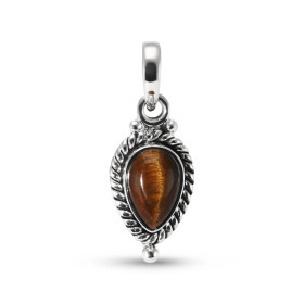 Pendentif Vintage Argent 925 Oeil tigre Poire 9x6mm Cabochon Pendentif Argent 925 Oeil tigre Ce pendentif est serti d une ...