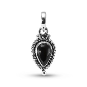  Pendentif Vintage Argent 925 Onyx Poire 9x6mm Cabochon Pendentif Argent 925 Onyx Ce pendentif est serti d une pierre form...