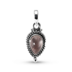 Pendentif Vintage Argent 925 Quartz Rose Poire 9x6mm Cabochon Pendentif Argent 925 Quartz Rose Ce pendentif est serti d un...