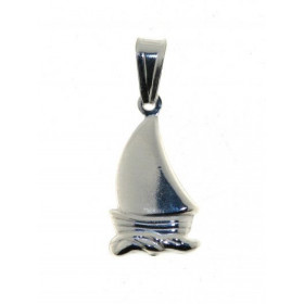 Pendentif Argent 925 Voilier. Dimensions (b&eacute;li&egrave;re incluse) : 27 x 11mm