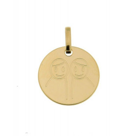 Pendentif Zodiaque Gemeaux Or Jaune 750