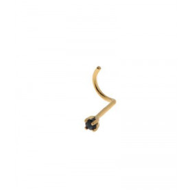 Piercing Saphir : Piercing pour le nez en Or Jaune 750/1000 serti d'un Saphir rond de 2mm de diamètre