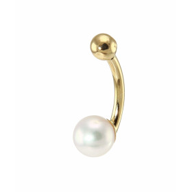  Piercing pour nombril Or 750 Perle blanche Diamètre tige : 1.7mm Longueur tige : 0.9cm Diamètre perle : 0.7cm Diamètre bo...