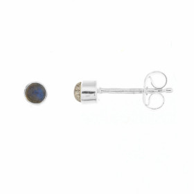 Puces d oreilles Argent Labradorite Ces boucles d oreilles sont serties petites pierres rondes taillées cabochon Le diamèt...