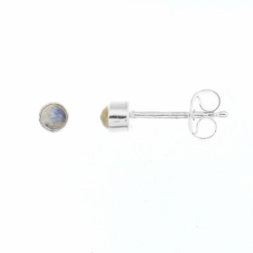 Puces d oreilles Argent Labradorite Ces boucles d oreilles sont serties petites pierres rondes taillées cabochon Le diamèt...