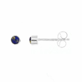 Puces d'oreilles  Argent 925 Lapis Lazuli 3mm