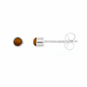 Puces d oreilles Argent Cornaline Ces boucles d oreilles sont serties petites pierres rondes taillées cabochon Le diamètre...