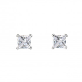 Puces d oreilles Argent Oxydes zirconium Carrés 6mm Paire boucles d oreilles Argent 925 rhodié Oxydes zirconium Pierres ca...
