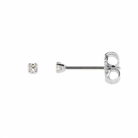 Puces d'oreilles en Or Blanc 750 serti de deux diamant de 1.9mm. Serti 4 griffes. Fermeture par poussettes. Poids total Di...