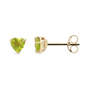 Puces d oreilles Or jaune 375 Péridot Coeur 5x5mm Puces d oreilles Or jaune 375 (9 carats) Péridots taille coeur 5x5mm (0,...