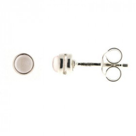 Petites puces d oreilles serties pierres rondes Les Quartz roses sont taillées cabochons Le diamètre des Quartz roses est ...