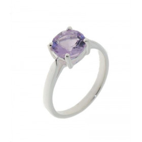Bague Argent 925 sertie d une améthyste ronde 8mm diamètre