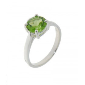 Bague Argent 925 sertie d un péridot rond 8mm diamètre