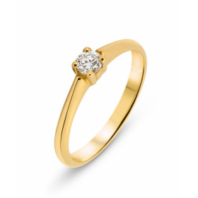  Bague Solitaire Or jaune sertie d un Diamant rond 0,17 carat Poids Diamant : 0,17 carat Qualité Diamant : H Si 