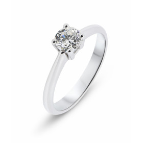  Solitaire Or Blanc serti d un Diamant rond 4.7mm Diamant 0.40 carat - Couleur K - Pureté Vs2 Diamètre pierre : 4.7mm Sert...