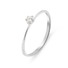 Solitaire Or Blanc 750 Diamant 0.07 carat Pierre ronde 2.6mm diamètre Poids Diamant : 0,07 carat - Couleur : H - Pureté : ...