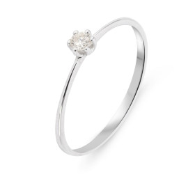 Solitaire Or Blanc 750 Diamant 0.10 carat Pierre ronde 2.9mm diamètre Poids Diamant : 0,10 carat - Couleur : H - Pureté : ...