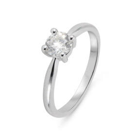  Solitaire Or Blanc 750 Diamant 0.60 carat Pierre ronde 5.4mm diamètre Poids Diamant : 0,64 carat - Couleur : L - Pureté :...