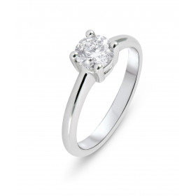 Solitaire Or Blanc 750 et Diamant 0.73 carat