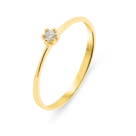 Solitaire Or Jaune 750 Diamant 0.07 carat Pierre ronde 2.6mm diamètre Poids Diamant : 0,07 carat - Couleur : H - Pureté : ...