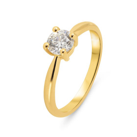 Solitaire Or Jaune 750 Diamant 0.60 carat. Pierre ronde de 5.4mm de diamètre. Poids Diamant : 0,60 carat - Couleur : L - P...