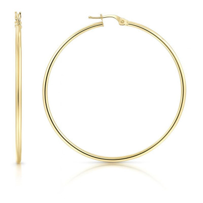 Boucles d'oreilles Créoles 2mm x 50mm Or Jaune 375 