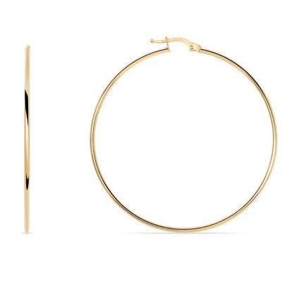 Boucles d'oreilles Créoles 2mm x 60mm Or Jaune 375