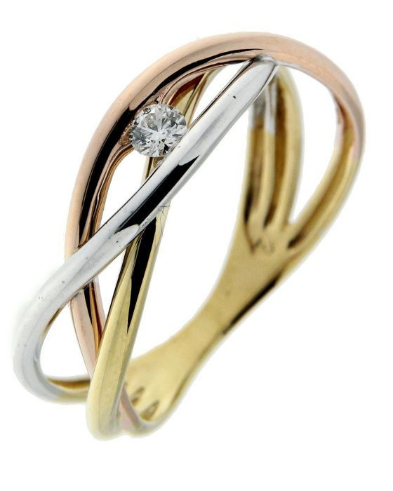 Bague En Or 18 Carats (750‰) Sertie De 11 Diamants - Poids 3,55g, Poinçon Tête D'aigle (occasion)