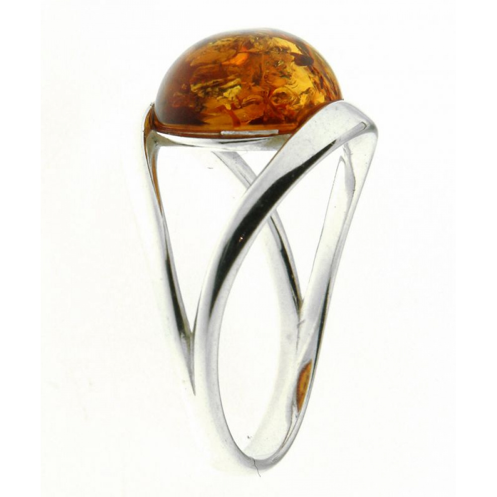 Bague Ambre Ovale 14x10mm sur Argent 925 Ref. 42433