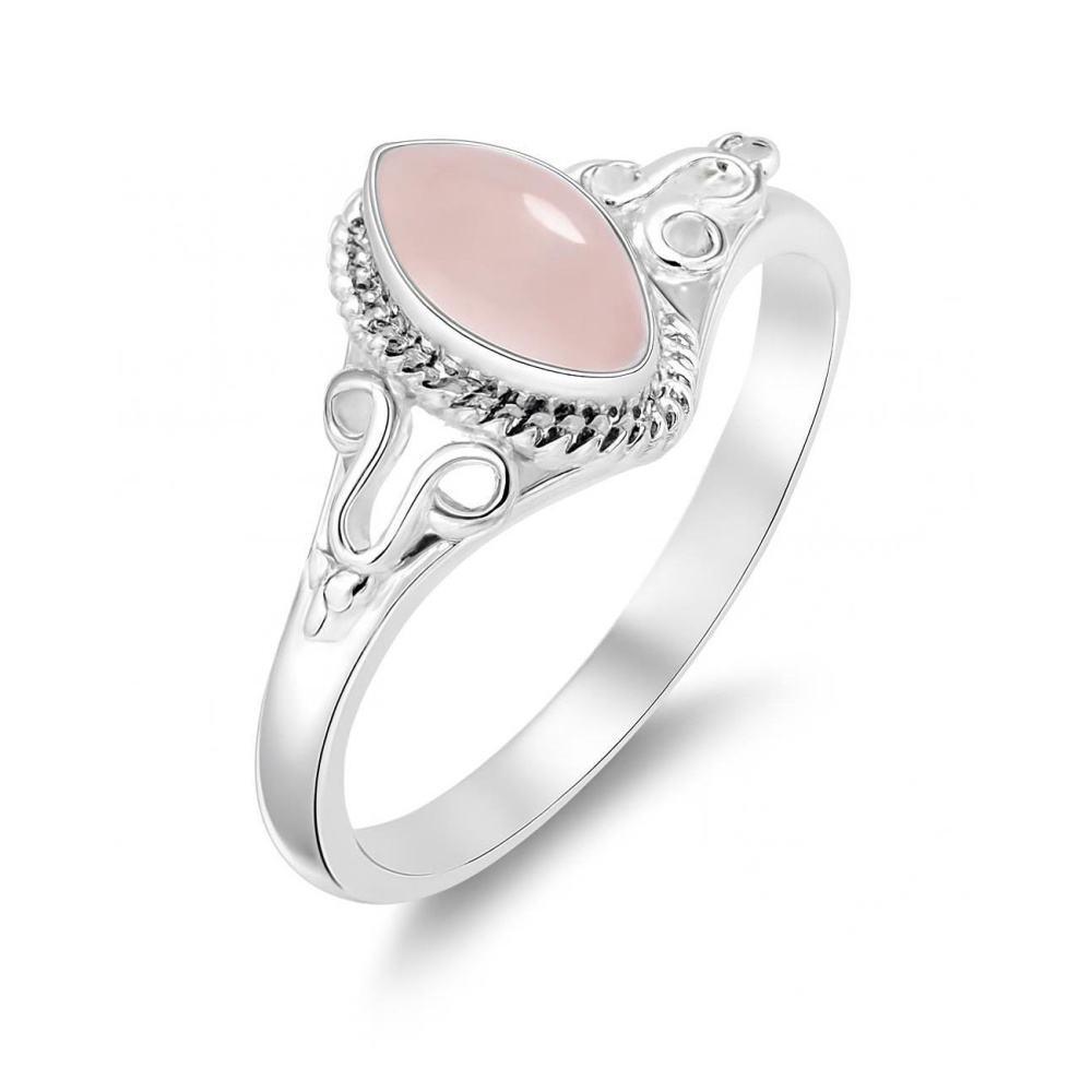 Bague En Argent 925 Avec Quartz Rose – Occasion – Modèle à Porter Au Quotidien