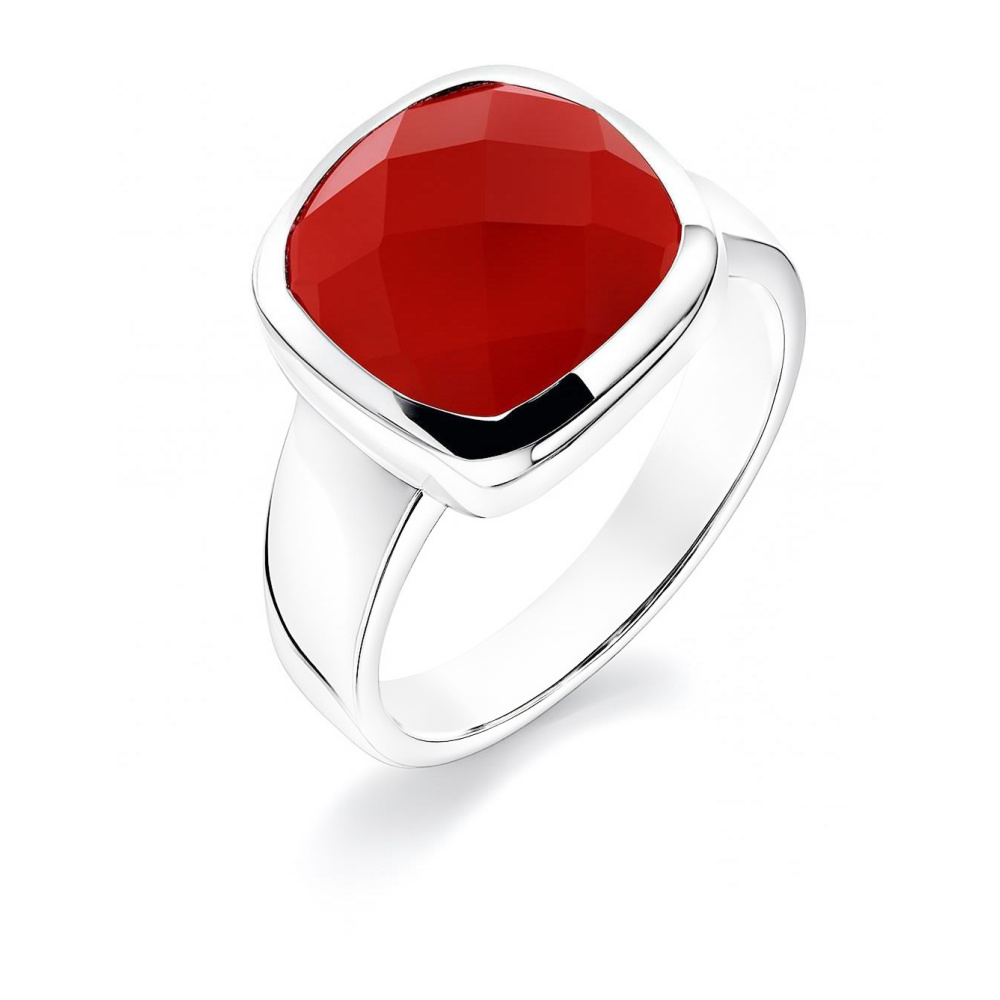 Bague Femme Argent Sterling Avec Cornaline - Taille 54, Pierre Ovale/cabochon, Neuf Sans Emballage