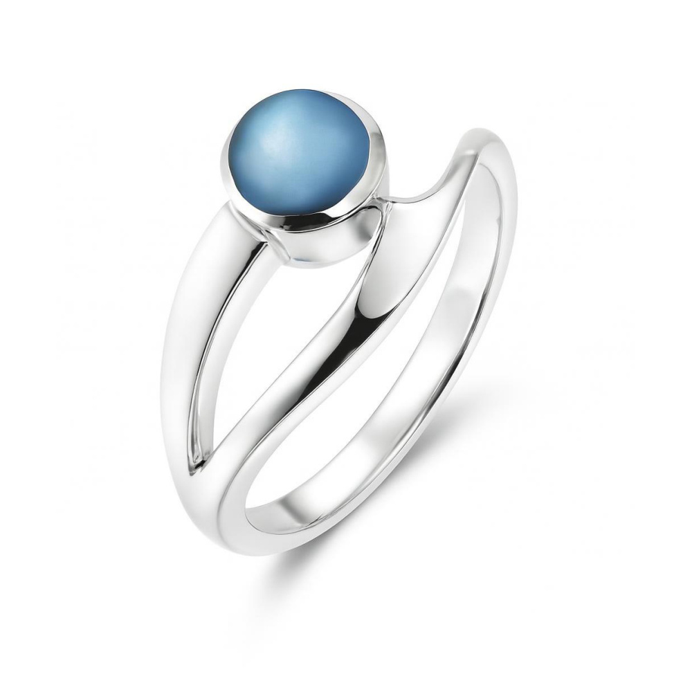 Bague En Argent Avec Nacre – Taille 58 (120-29/A1), Bijou Vintage