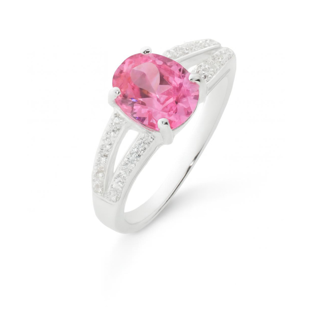 Bague Femme En Acier Argenté Poli Miroir - Largeur 4 Mm - Ornée D'oxyde De Zirconium - Style Moderne Et Intemporel