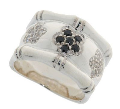 Bague En Argent Massif Avec Zirconium - Modèle Dôme - Taille 58 - Occasion Élégante