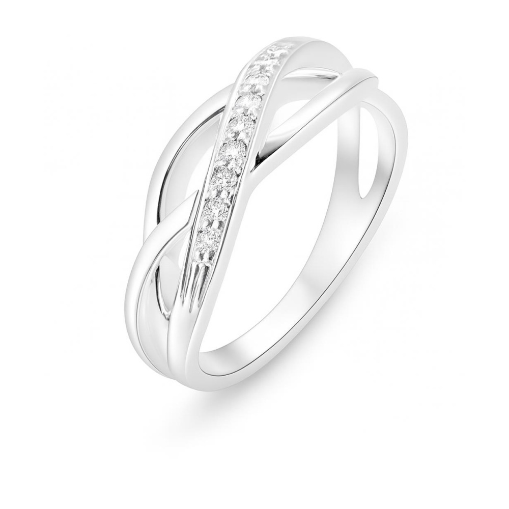 Bague En Argent Sterling Avec Zirconiums - Bijou Neuf Sans Emballage - Style Classique Et Brillant