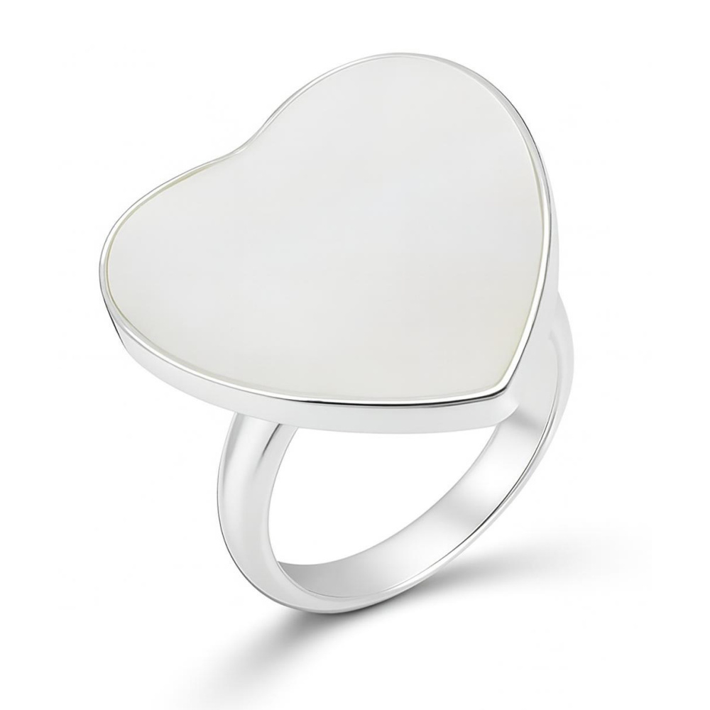 Bague Femme Nacre Et Argent 925 – Blanche, Réglable, Pierre Naturelle