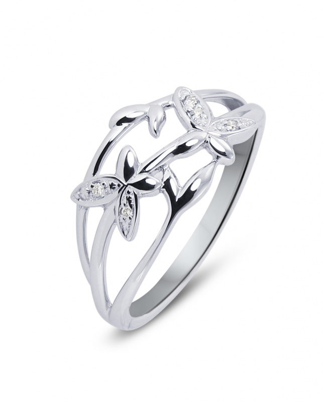 bague diamant fleur or blanc bague diamant fleur or blanc