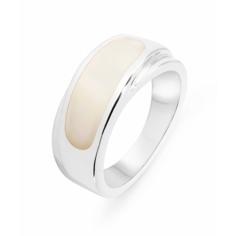 Bague Moderne Nacre en Argent 925 - Bijoux Femme