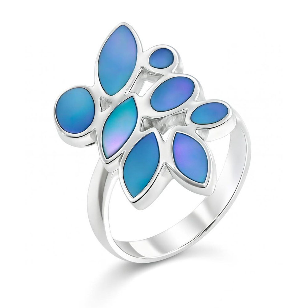 Les Poulettes Bijoux - Bague Plaqué Or Rond de Nacre Ivoire - taille 58