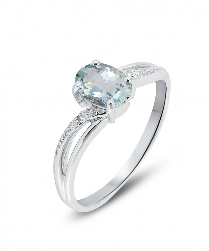 bague or blanc aigue-marine et diamant bague or blanc aigue-marine et diamant